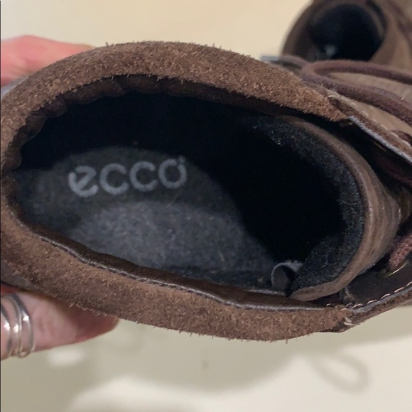 Ecco Comfy Brown Leather Lace Up Booties sz:7 - Picture 8 of 11